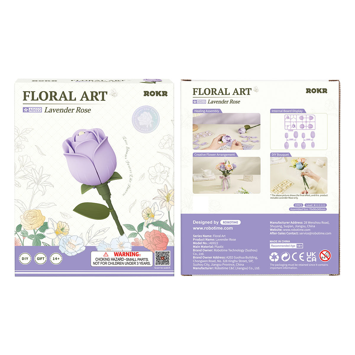 ROKR Enkele bloem bloemkunst DIY 3D puzzel